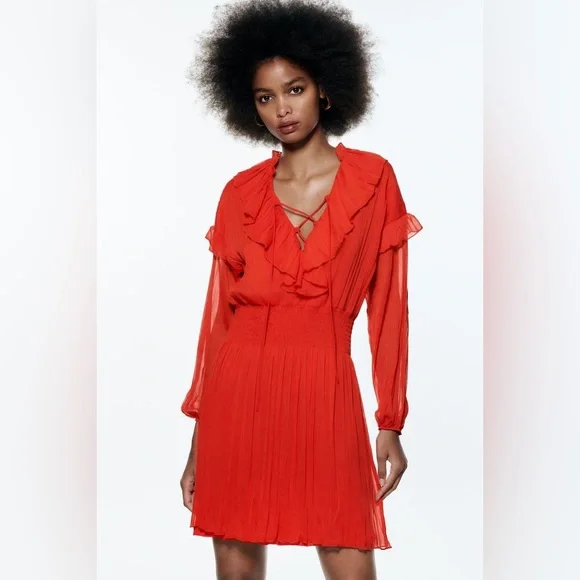 Zara | Dresses | Zara Short Ruffled Dress Brand New With